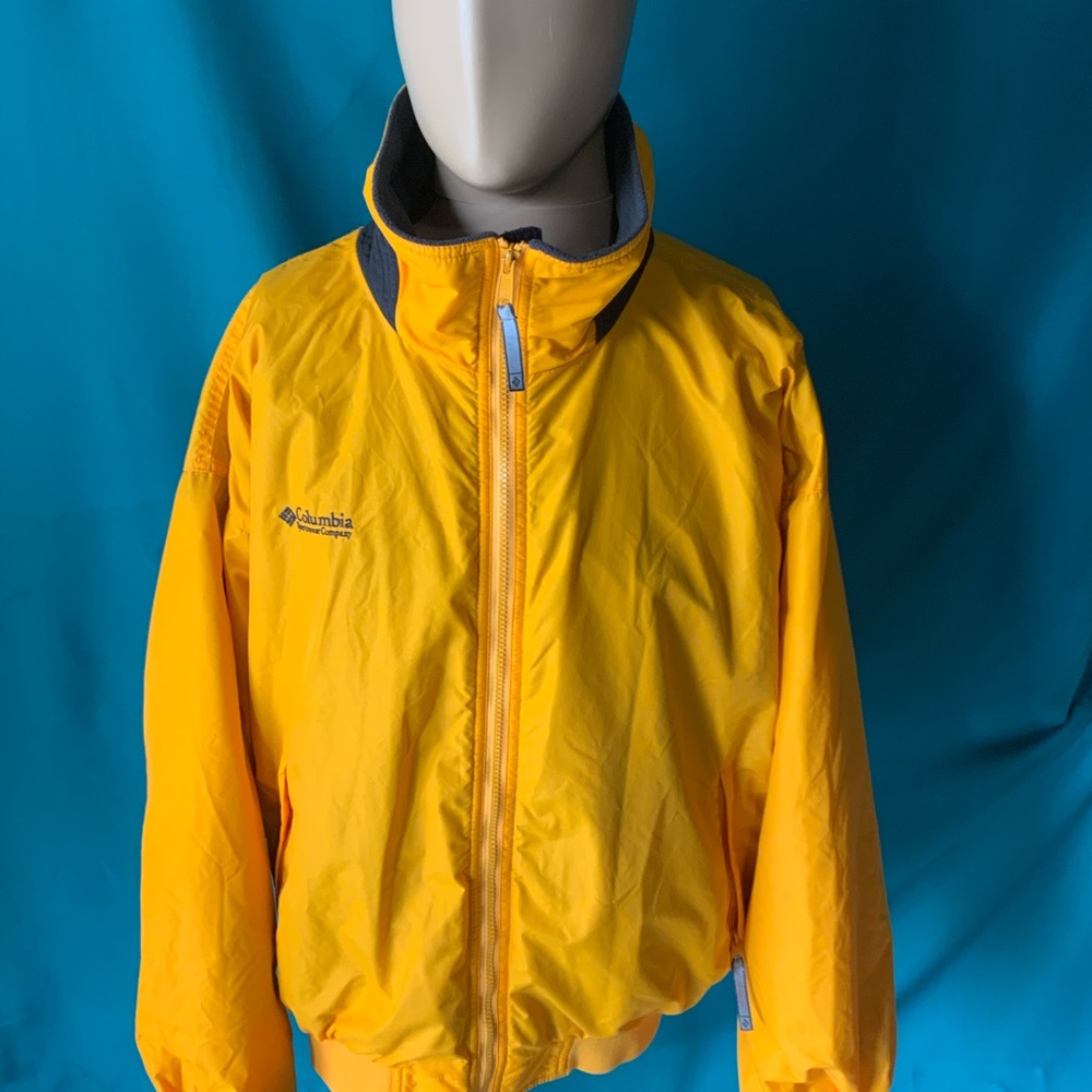 Columbia Men’s Outer Yellow Waterproof Ski Winter Jacket w/Inner Gray Fleece